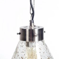 Promo 🔥 Mercana Thurlow II Silver Metal Seeded Glass Conical Pendant Light - 11"L X 11"W X 12"H 😀 -Mercana Shop Mercana Thurlow II Silver Glass Pendant Light 50fe279f 6711 47bf 8fcb 2a206b1e93c4