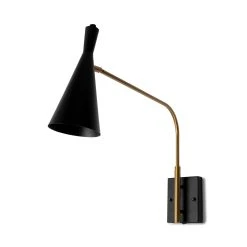 Top 10 ⭐ Mercana Tremont I Black & Gold Metal Conical Shade Wall Sconce - 13.0L X 4.5W X 22.0H 😀