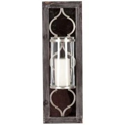 Best Pirce 🤩 Mercana Umminal Antiqued Silver Wood Frame W/Glass & Metal Wall Candle Holder - 8"W X 5"D X 24.5"H ❤️ -Mercana Shop Mercana Umminal Black Wood Candle Holder 08d1cbbf 007e 4507 94f0 1b0b8b91dece