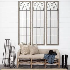 Best Pirce 👍 Mercana Midvale Gray Washed Solid Wood Frame W/ Metal Trellis Detail Full Length Mirror 🔔 -Mercana Shop Midvale Gray Washed Solid Wood Frame w Metal Trellis Detail Full Length Mirror 2