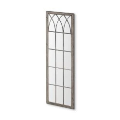 Best Pirce 👍 Mercana Midvale Gray Washed Solid Wood Frame W/ Metal Trellis Detail Full Length Mirror 🔔