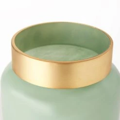 Wholesale ⭐ Mercana Minty 5.7L X 5.7W X 16.8H Green Glass Vase W/Matte Gold Metal Neck Cuff 🥰 -Mercana Shop Minty 5.7L x 5.7W x 16.8H Green Glass Vase W Matte Gold Metal Neck Cuff 7
