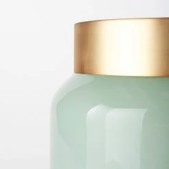 Wholesale ⭐ Mercana Minty 5.7L X 5.7W X 16.8H Green Glass Vase W/Matte Gold Metal Neck Cuff 🥰 -Mercana Shop Minty 5.7L x 5.7W x 16.8H Green Glass Vase W Matte Gold Metal Neck Cuff 9