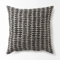 Buy 🧨 Mercana Miriam 13L X 21W Beige And Black Fabric Ikat Patterned Decorative Pillow Cover ✨ -Mercana Shop Miriam 13L x 21W Beige and Black Fabric Ikat Patterned Decorative Pillow Cover 14