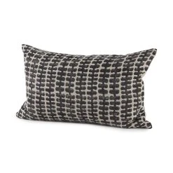 Buy 🧨 Mercana Miriam 13L X 21W Beige And Black Fabric Ikat Patterned Decorative Pillow Cover ✨