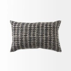 Buy 🧨 Mercana Miriam 13L X 21W Beige And Black Fabric Ikat Patterned Decorative Pillow Cover ✨ -Mercana Shop Miriam 13L x 21W Beige and Black Fabric Ikat Patterned Decorative Pillow Cover 4