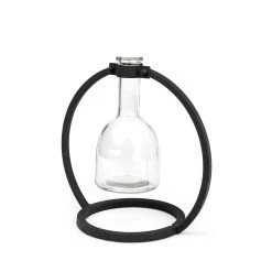 Best deal 🔥 Mercana Monica I Short Black Metal Glass Bottle Vase - 9"L X 5"W X 8"H 👍
