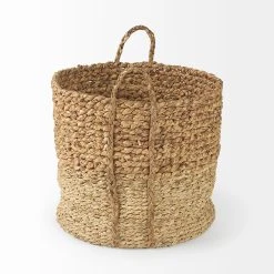 Best deal 🥰 Mercana Morocco 15.7L X 15.7 (Set Of 3) Brown Two Tone Water Hyacinth And Cornhusk Round Basket W/ Handles ⭐ -Mercana Shop Morocco 15.7L x 15.7 28Set of 329 Brown Two Tone Water Hyacinth and Cornhusk Round Basket W Handles 2