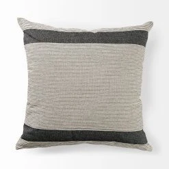 Cheap ✔️ Mercana Nancy Beige With Black Stripe Detail Decorative Pillow Cover ⭐ -Mercana Shop Nancy 14 x 26 Beige With Black Stripe Detail Decorative Pillow Cover 14