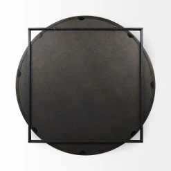 Deals 😉 Mercana Norbert 46" Round-Square Black Wood/Metal Frame Mirror - 46.0L X 2.5W X 46.0H 🔔 -Mercana Shop Norbert 4622 Round Square Black Wood Metal Frame Mirror 2