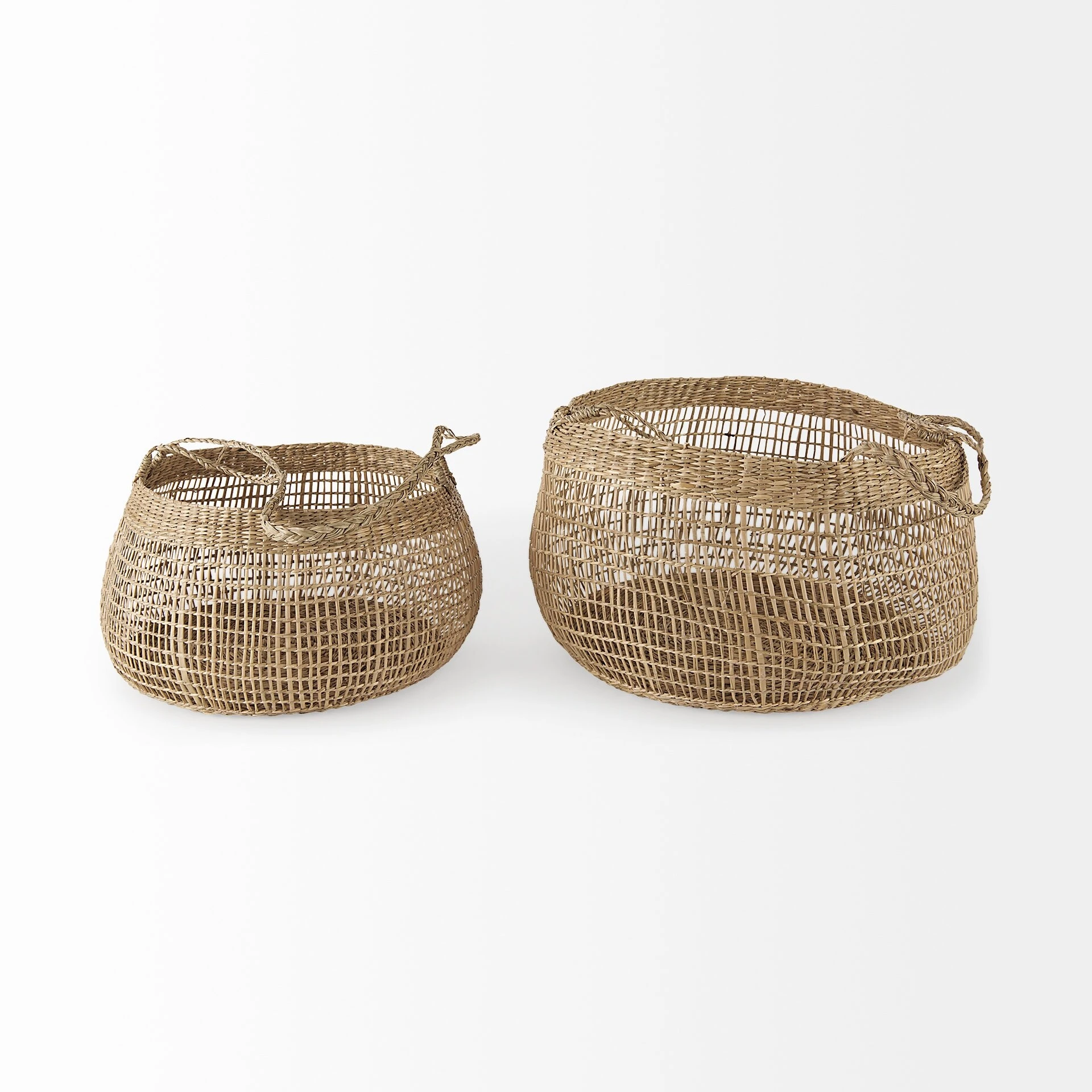 Best deal ๐งจ Mercana Nova 15.0L X 15.0W X 9.4H (Set Of 2) Light Brown Seagrass Woven Round Basket W/ Long Handle ๐ 2 Best deal ๐งจ Mercana Nova 15.0L X 15.0W X 9.4H (Set Of 2) Light Brown Seagrass Woven Round Basket W/ Long Handle ๐ - Image 2