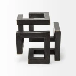 Mercana-shop -Mercana Shop Octothorp I Black Metal Cube Like Sculpture