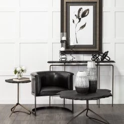 New 👏 Mercana Omega I Small Black Metal Stacked Ring Table Candle Holder - Small - 4.8"W X 4.8"D X 13.5"H 😉 -Mercana Shop Omega I Black Metal Stacked Ring Table Candle Holder