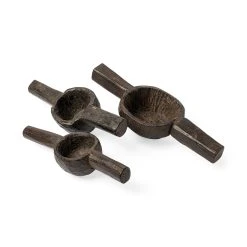 Coupon 😀 Mercana Oro (Set Of 3) Brown Tribal Inspired Measuring Cups White 🧨