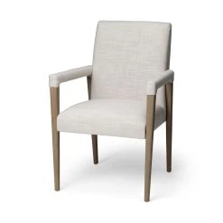 Outlet 😉 Mercana Palisades Cream Fabric Wrap Brown Wood Frame Dining Chair - 23.8L X 28.0W X 36.0H 😉 -Mercana Shop Palisades Cream Fabric Wrap Brown Wood Frame Dining Chair 2