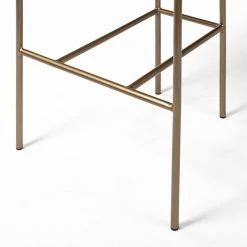 New 🧨 Mercana Parker Brown Faux Leather Or Gray Fabric Seat W/ Metal Frame, Counter Or Bar Height Stool 🔔 -Mercana Shop Parker Brown Faux Leather Seat Gold Metal Bar Stool 9