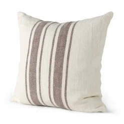 Hot Sale 🔔 Mercana Phebe 18 X 18 Cream With Brown Stripes Decorative Pillow Cover 🤩