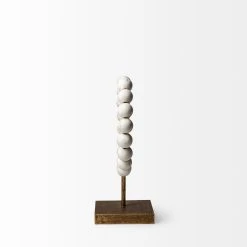 Best reviews of 🔥 Mercana Pontchartrain I Small White Beaded Broken Sphere Decorative Object W/ Gold Base ✨ -Mercana Shop Pontchartrain I 28Small29 9L x 5W White Beaded Broken Sphere Decorative Object W Gold Base 2