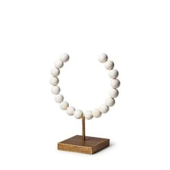 Best reviews of 🔥 Mercana Pontchartrain I Small White Beaded Broken Sphere Decorative Object W/ Gold Base ✨