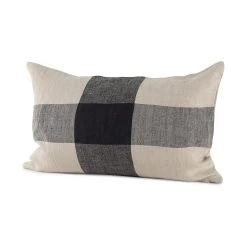 Promo ✨ Mercana Raquel Beige And Black Fabric Plaid Decorative Pillow Cover 🔔