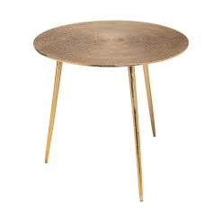 New ✨ Mercana Reva II Gold Cast Aluminum Round Top W/ 3 Legs Accent Table 🔥