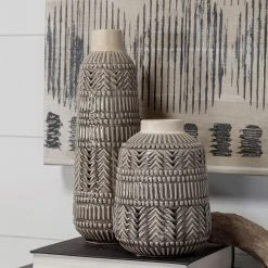 Cheapest 🔔 Mercana Riker I Small Dark Gray Cream Ceramic Vase ❤️ -Mercana Shop Riker I Small Dark Gray Cream Ceramic Vase 6