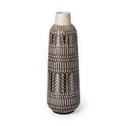 Cheapest 🔔 Mercana Riker I Small Dark Gray Cream Ceramic Vase ❤️ -Mercana Shop Riker I Small Dark Gray Cream Ceramic Vase 7