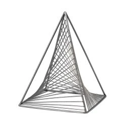 Budget 🔔 Mercana Risley 8L X 8W Gray Metal Triangular Decorative Object - 8.1L X 8.1W X 10.6H 🌟