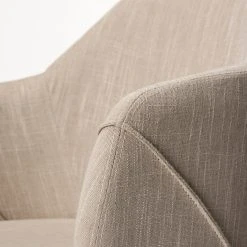 Promo 💯 Mercana Ronald II Cream Fabric Wrap W/Brown Wooden Base Dining Chair - 23"W X 22"D X 32"H 🔔 -Mercana Shop Ronald II Cream Fabric Wrap Brown Wooden Base Dining Chair 2