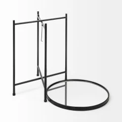 Best deal 😉 Mercana Samantha Black Iron Frame W/ Mirror Top Accent Table 🎉 -Mercana Shop Samantha 28Large29 Black Mirror Top Accent Table 10