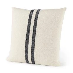 Cheap ⭐ Mercana Sandra Beige With Blue Stripes Decorative Pillow Cover 🔥