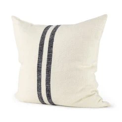 Cheap ⭐ Mercana Sandra Beige With Blue Stripes Decorative Pillow Cover 🔥 -Mercana Shop Sandra 18 x 18 Beige With Blue Stripes Decorative Pillow Cover 8