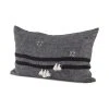 Discount 🎉 Mercana Sibyl 13L X 21W Dark Gray And Black Fabric Striped And Fringed Decorative Pillow Cover 🧨