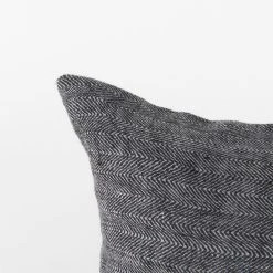 Discount 🎉 Mercana Sibyl 13L X 21W Dark Gray And Black Fabric Striped And Fringed Decorative Pillow Cover 🧨 -Mercana Shop Sibyl 13L x 21W Dark Gray and Black Fabric Striped and Fringed Decorative Pillow Cover 5