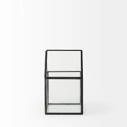 Wholesale 😍 Mercana Sikes (Small) 6L X 6W X 10H Glass Terrarium Gun Metal 🧨 -Mercana Shop Sikes 28Small29 6L x 6W x 10H Glass Terrarium 2