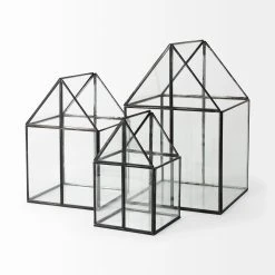 Wholesale 😍 Mercana Sikes (Small) 6L X 6W X 10H Glass Terrarium Gun Metal 🧨 -Mercana Shop Sikes 28Small29 6L x 6W x 10H Glass Terrarium 5