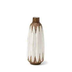 Best Pirce ✔️ Mercana Sisko I Short Rustic Brown White Ceramic Vase 🔥