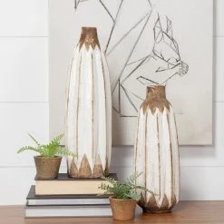 Best Pirce ✔️ Mercana Sisko I Short Rustic Brown White Ceramic Vase 🔥 -Mercana Shop Sisko I Short Rustic Brown White Ceramic Vase 6