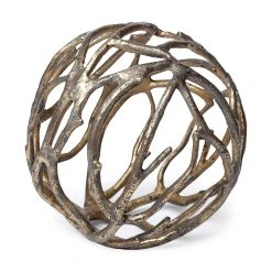 Buy ✨ Mercana Sphaira I Small 5L X 5W Silver Cast Aluminum Decorative Tree Branch Orb 🔥 -Mercana Shop Sphaira I Small 5L x 5W Silver Cast Aluminum Decorative Tree Branch Orb 5