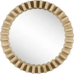 Top 10 ๐ Mercana Sprocket Mirror 35" Round Natural Brown Wood Frame Mirror ๐ฅ