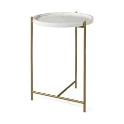 Discount 🔔 Mercana Stella Gray Round Marble Top W/Black Base Accent Table 🥰 -Mercana Shop Stella 17L x 17W Gray Round Marble Top W Black Base Accent Table 12