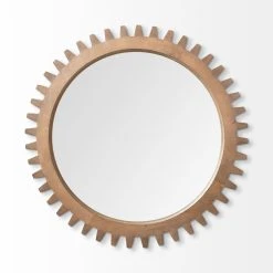 Coupon ⭐ Mercana Sunrise Cog 17" Round Brown Wood Frame Mirror 😍 -Mercana Shop Sunrise Cog 1722 Round Brown Wood Frame Mirror 11
