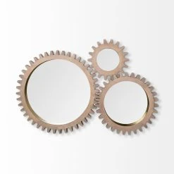 Coupon ⭐ Mercana Sunrise Cog 17" Round Brown Wood Frame Mirror 😍 -Mercana Shop Sunrise Cog 1722 Round Brown Wood Frame Mirror 2