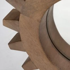 Coupon ⭐ Mercana Sunrise Cog 17" Round Brown Wood Frame Mirror 😍 -Mercana Shop Sunrise Cog 1722 Round Brown Wood Frame Mirror 4