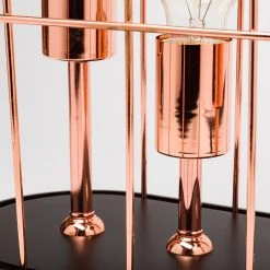 Discount 🎁 Mercana Sutton Rose-Gold Metal Cylindrical Cage Three Bulb Table Lamp - 12.5"W X 7"D X 19"H 😉 -Mercana Shop Sutton 2819.322H29 Rose Gold Metal Cylindrical Cage Three Bulb Table Lamp 5