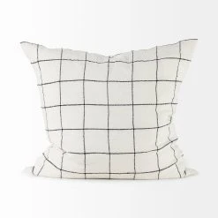 Best Pirce 🤩 Mercana Suzanne White & Black Square Pattern Decorative Pillow Cover 💯 -Mercana Shop Suzanne 14 x 26 White Black Square Pattern Decorative Pillow Cover 10