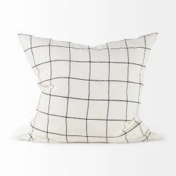 Best Pirce 🤩 Mercana Suzanne White & Black Square Pattern Decorative Pillow Cover 💯 -Mercana Shop Suzanne 14 x 26 White Black Square Pattern Decorative Pillow Cover 12