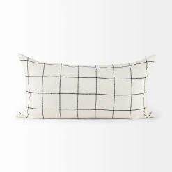 Best Pirce 🤩 Mercana Suzanne White & Black Square Pattern Decorative Pillow Cover 💯 -Mercana Shop Suzanne 14 x 26 White Black Square Pattern Decorative Pillow Cover 3