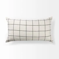 Best Pirce 🤩 Mercana Suzanne White & Black Square Pattern Decorative Pillow Cover 💯 -Mercana Shop Suzanne 14 x 26 White Black Square Pattern Decorative Pillow Cover 4