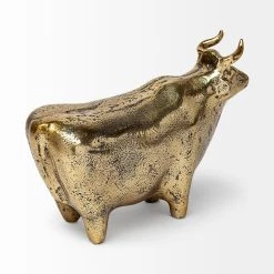Best deal 💯 Mercana Taurus I 9L X 4W Gold Cast Aluminum Bull Decorative Object 🧨 -Mercana Shop Taurus I 9L x 4W Gold Cast Aluminum Bull Decorative Object 2
